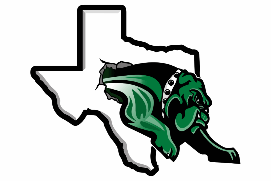 Burnet-Bulldogs-large - Ark of Highland Lakes Burnet Bulldogs logo of bulldog coming out of the State of Texas
