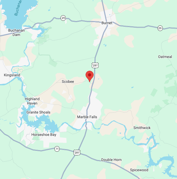 map of Valley View Village Ark of Highland Lakes Marble Falls Texas