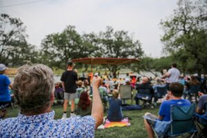 Ark of Highland Lakes Good Friday service 2025 crowd celebrating communion together