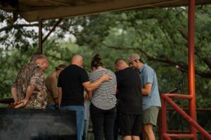 Ark of Highland Lakes Good Friday service 2025 worship band praying